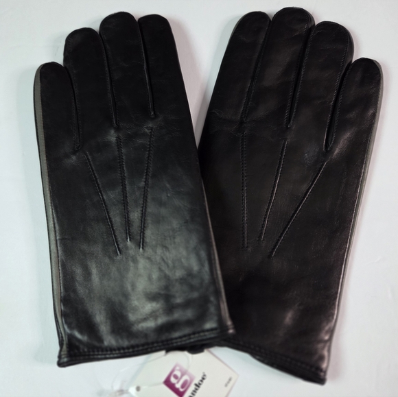 MEN'S GRANDOE 100% CASHMERE LINED LEATHER GLOVES BLACK